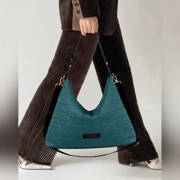 Wrangler Quilted Hobo Purse/Handbag for Women Shoulder Crossbody Bags NWOT - Picture 2 of 7